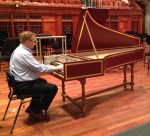 Nashville Symphony Principal Keyboard player Robert Marler takes Anna for a test drive on the stage of Laura Turner Hall