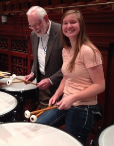 Principal Timpanist William G. Wiggins and Peyton Ford, Curb Youth Symphony