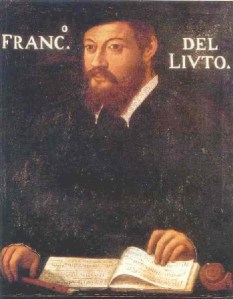 anonymous portrait thought to be Francesco da Milano, c. 1535, now in the Pinacoteca Ambrosiana, Milan