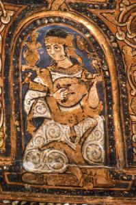 lutenist on the ceiling of the Cappella Palatina, Palermo