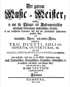 title page of 25 Der getreuer Musikmeister, 1728