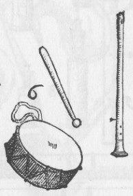 pipe & tabor from Michael Praetorius, Syntagma Musicum, 1619