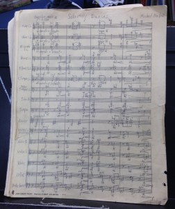 the first page of the manuscript of Sedentary Dances