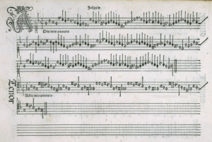 Adieu mes amours (Josquin) from Harmonice Musices Odhecaton, Petrucci, 1501, Venice