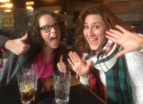 caught in a serious moment ~ Kelley Bell & Kristen Freeman between sessions at SphinxConnect, Detroit, February 10, 2017